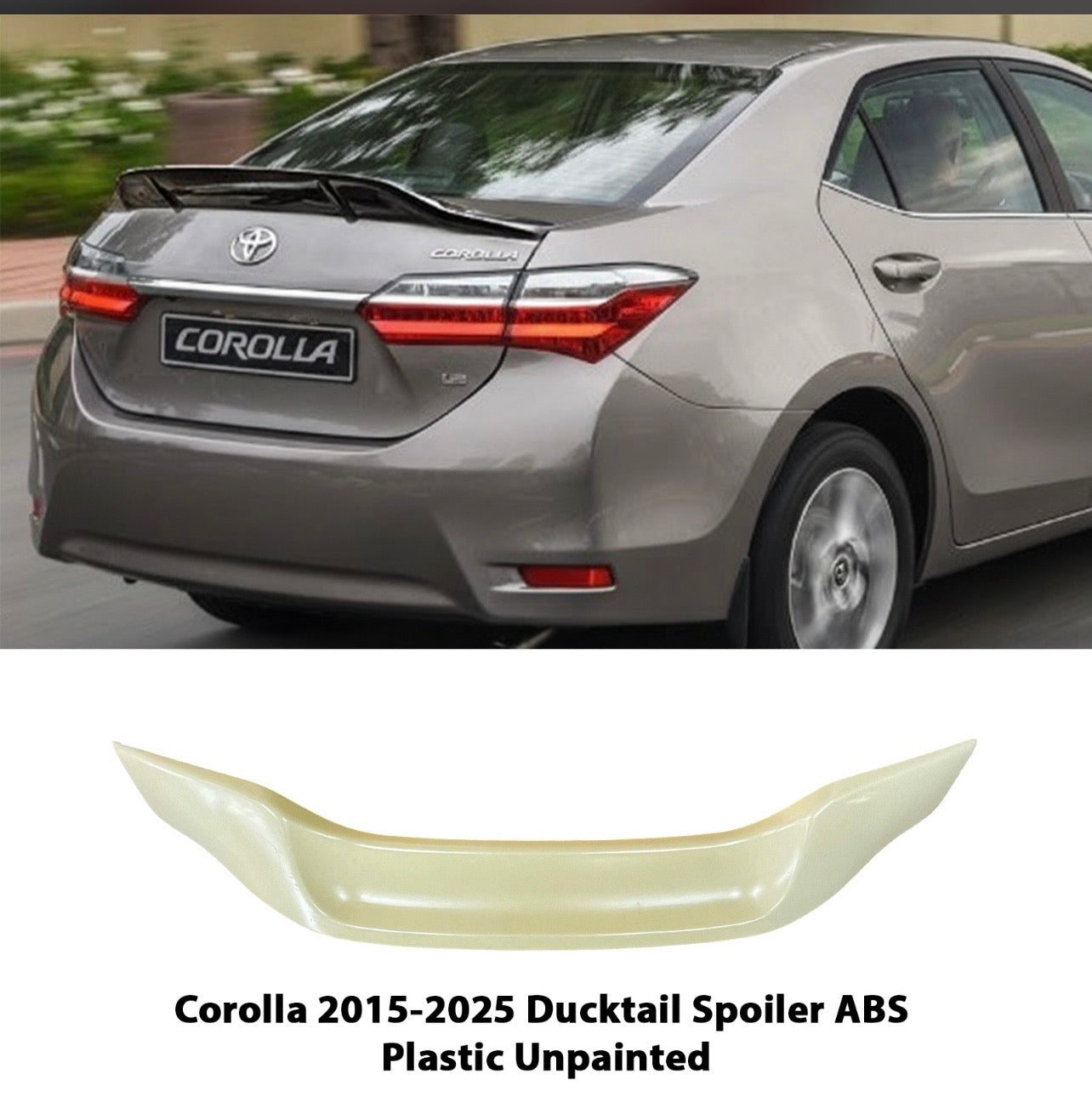 Toyota Corolla 2015-2023 Ducktail Trunk Spoiler ABS Unpainted Pakistan – CrazzyCars.pk