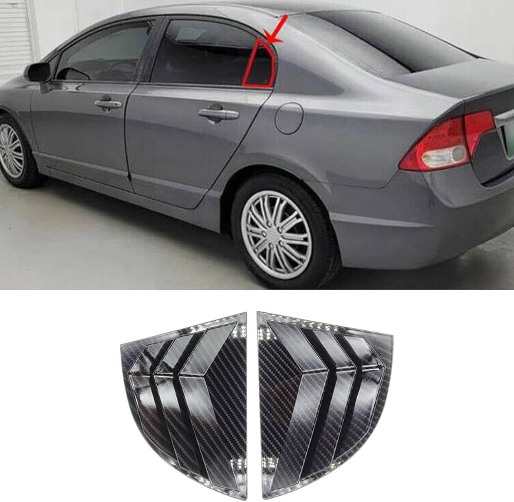 Honda Civic Reborn 2006–2012 Carbon Window Quarter Covers (Pair)