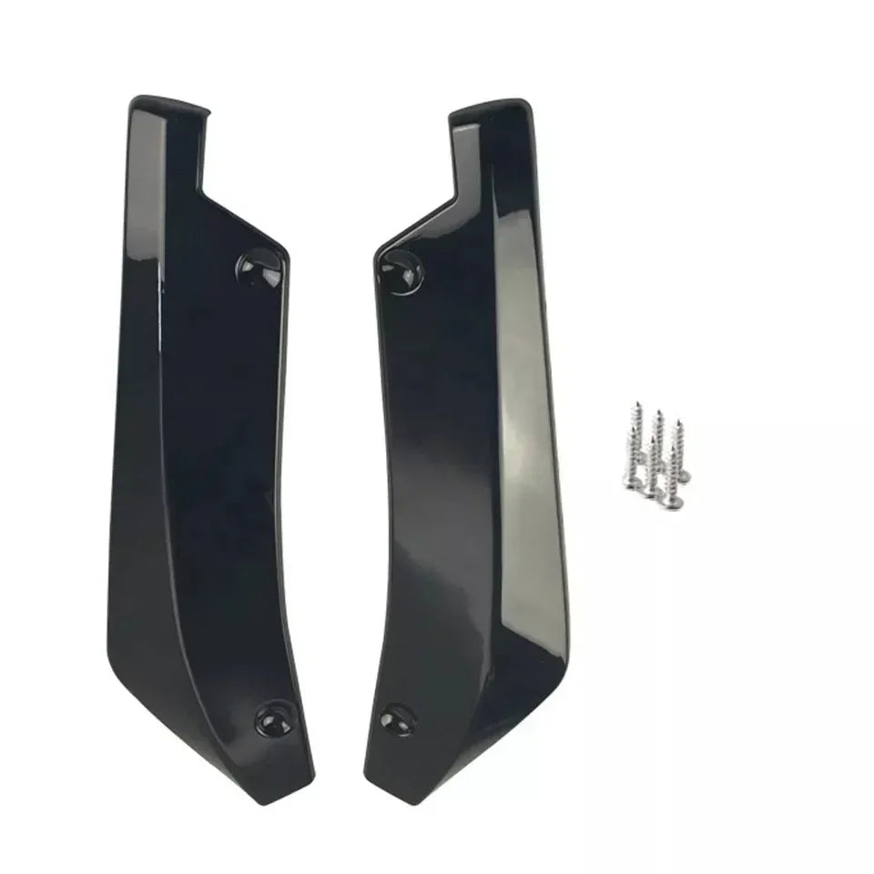 Black car side skirt splitters with mounting screws for Honda Toyota Suzuki Hyundai