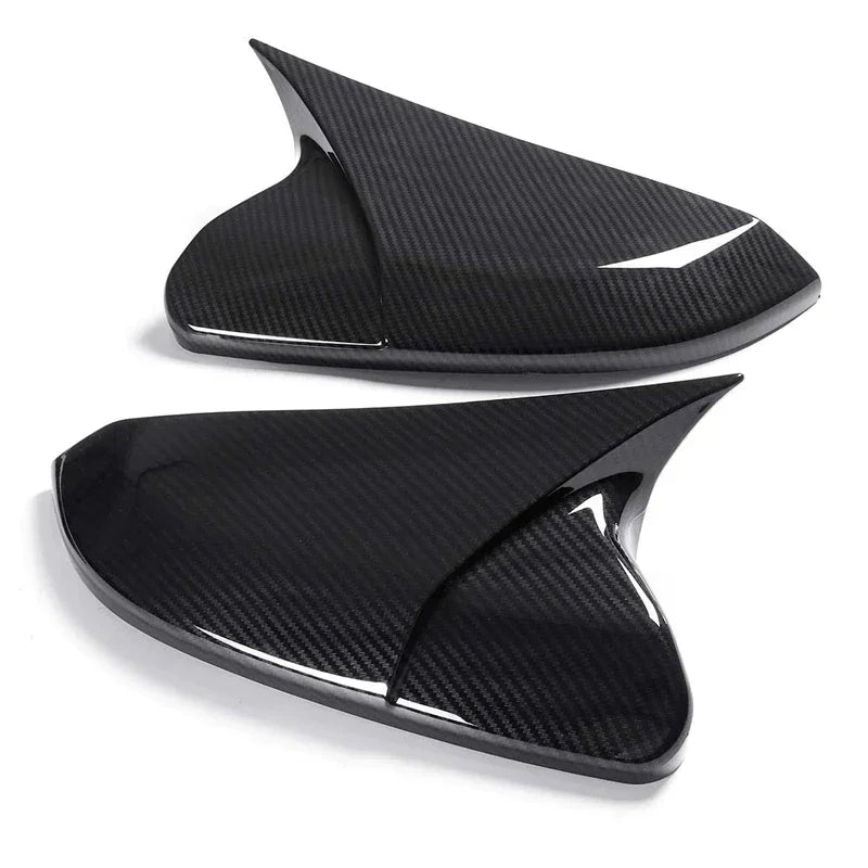 Carbon fiber car side mirror covers for Honda, Toyota, Suzuki, Hyundai — sleek, glossy finish