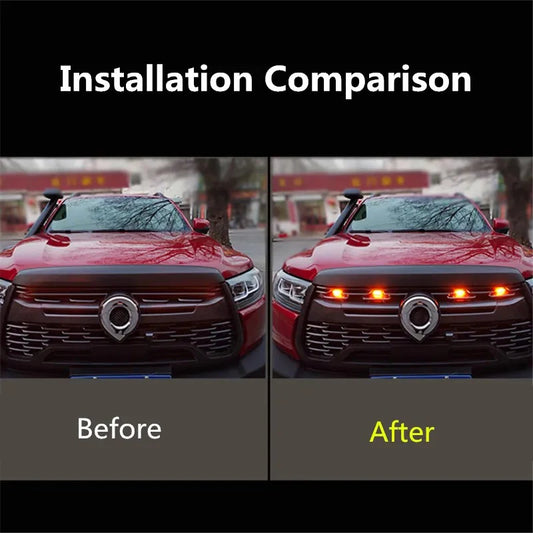 4 PCS Universal Amber Grill Lights – LED Front Grill Lighting