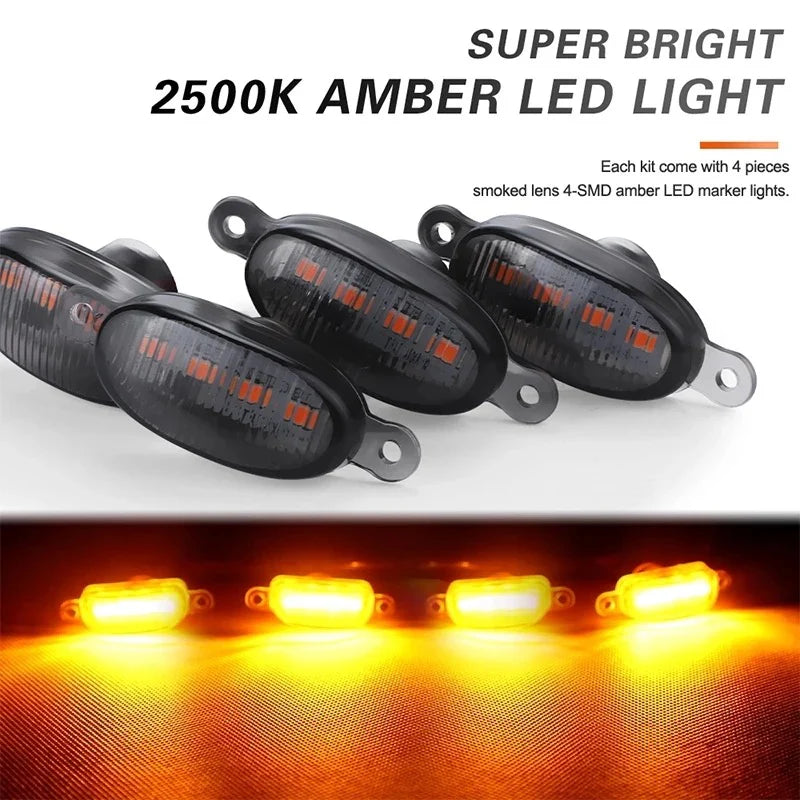 4 PCS Universal Amber Grill Lights – LED Front Grill Lighting