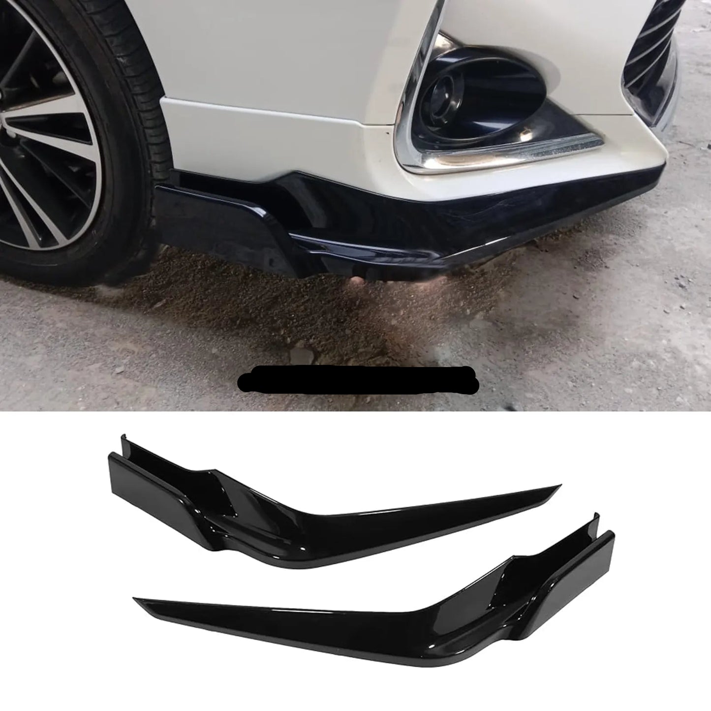 2PCS Front Bumper Lip Splitter Chin Spoiler for Honda Civic 11th Gen (2022-2026) - Gloss Black