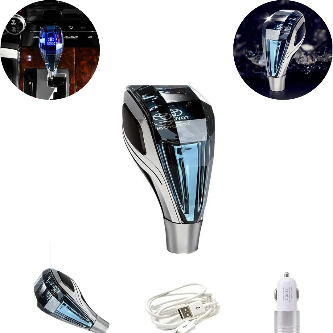 Universal Crystal LED Gear Knob – Touch Activated | Premium Car Shifter | CrazzyCars.pk