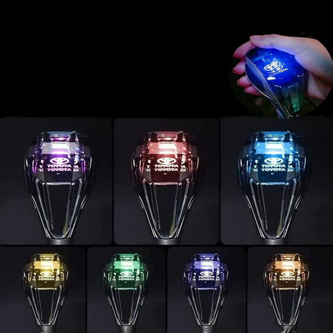 Universal Crystal LED Gear Knob – Touch Activated | Premium Car Shifter | CrazzyCars.pk