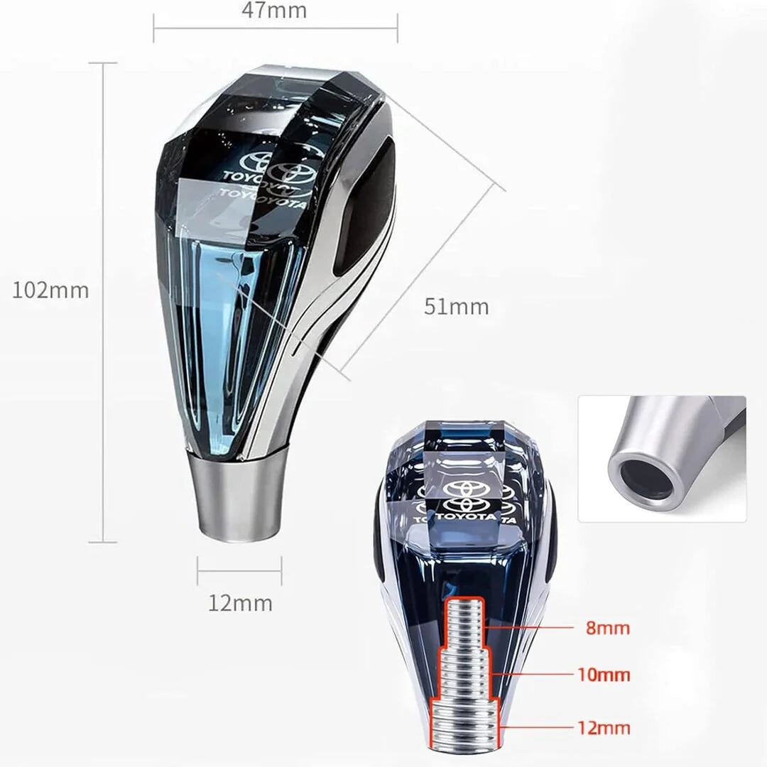 Universal Crystal LED Gear Knob – Touch Activated | Premium Car Shifter | CrazzyCars.pk