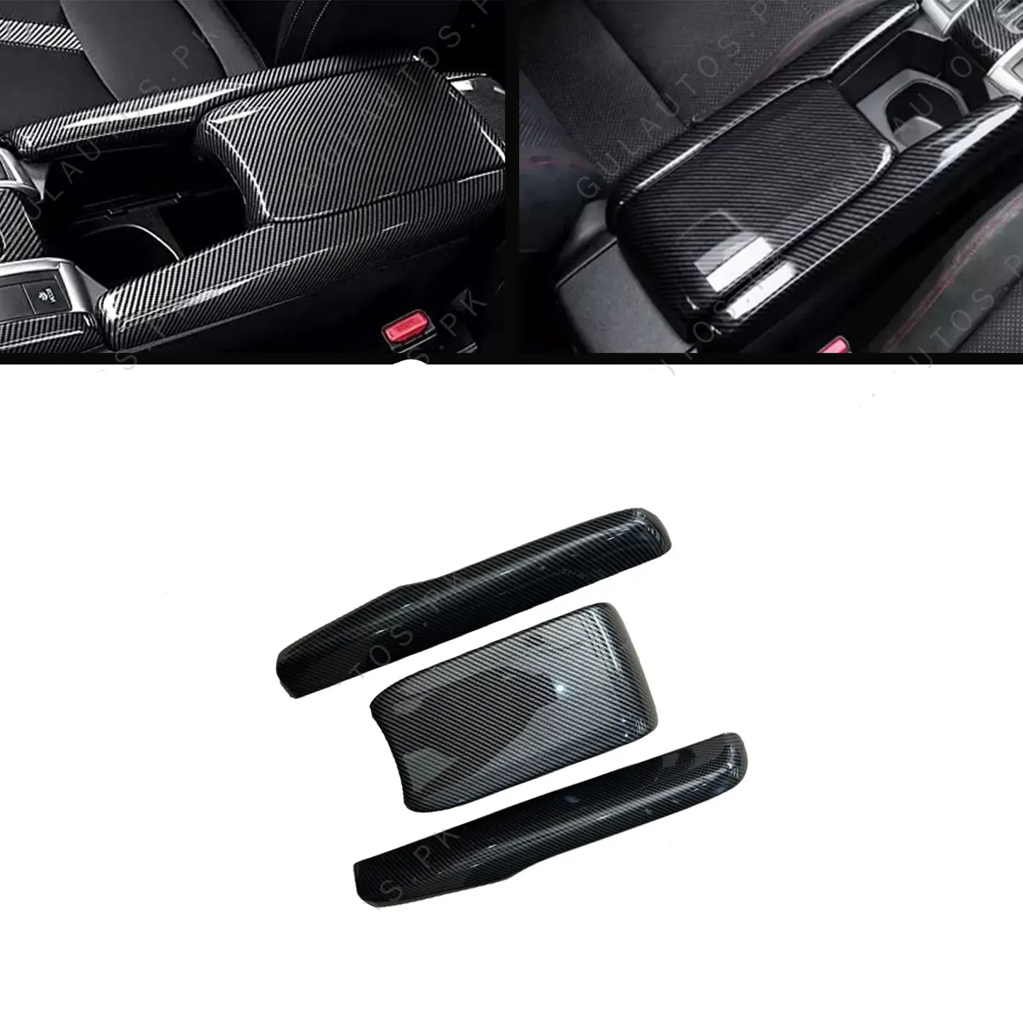 Honda Civic X 2016-2021 Carbon Fiber Armrest Console Trim 3PCS Pakistan – CrazzyCars.pk