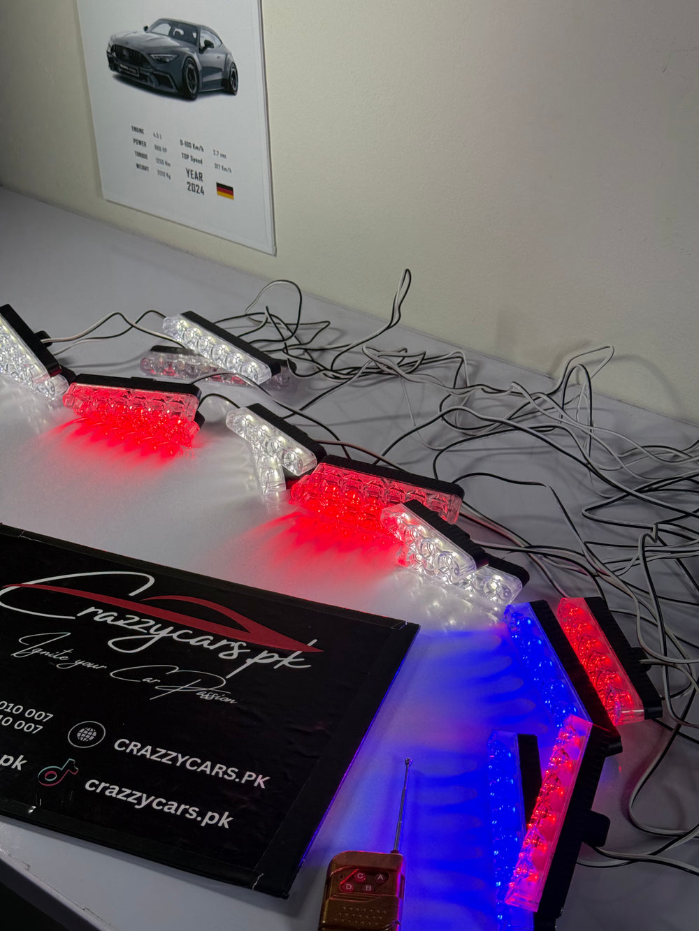 Grill LED Police Light – Red & Blue Emergency Strobe