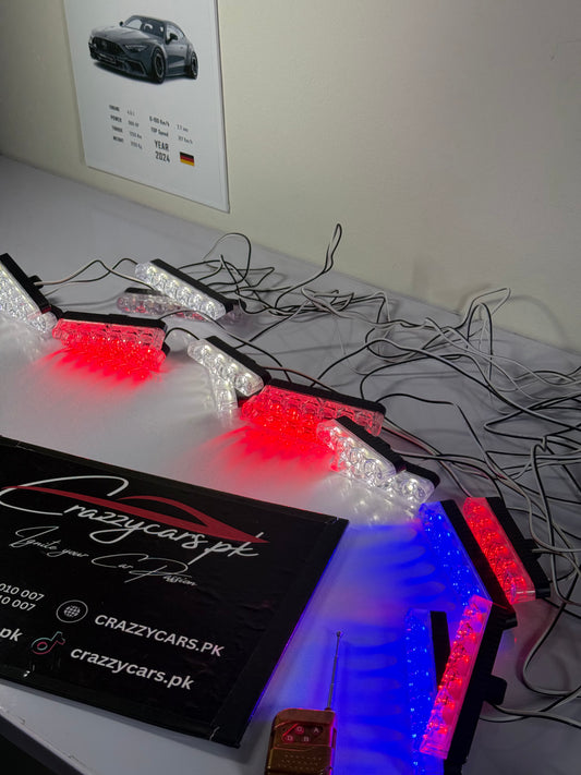 Grill LED Police Light – Red & Blue Emergency Strobe