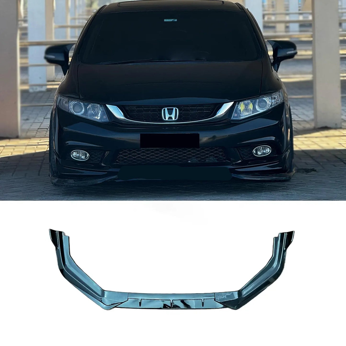 Honda Civic Rebirth 2012-2016 Front Spike Splitter Canard 3PCS | CrazzyCars.pk