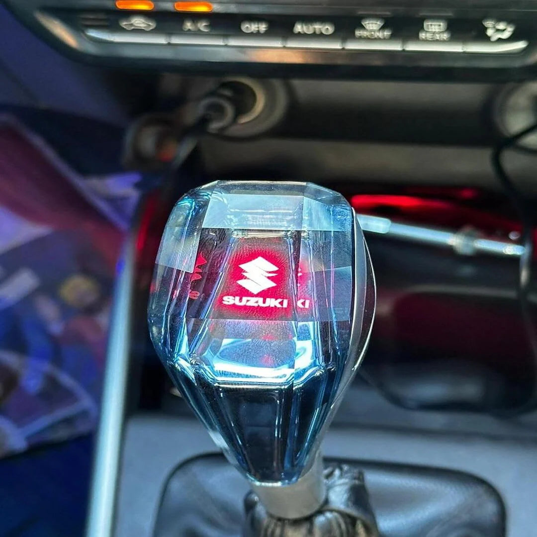 Universal Crystal LED Gear Knob – Touch Activated | Premium Car Shifter | CrazzyCars.pk