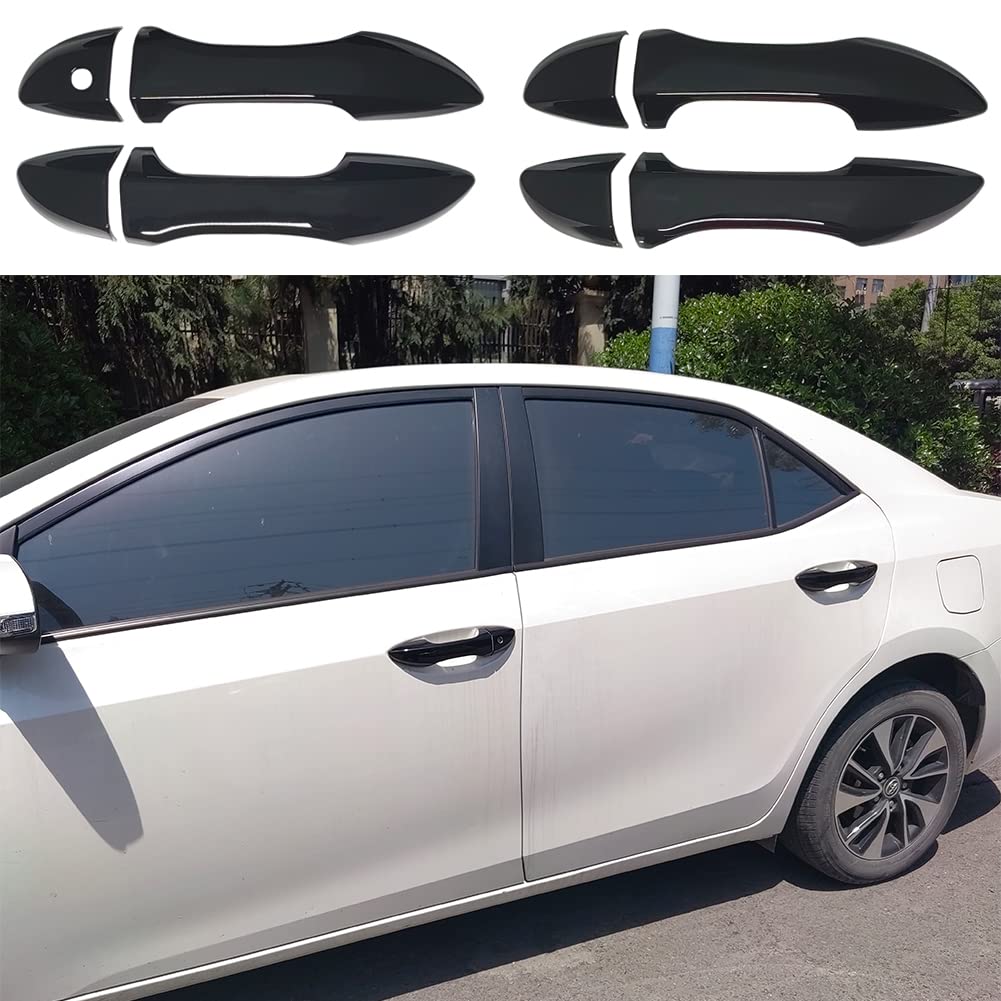 Toyota Corolla 2015 Door Handle Covers – Carbon Fiber / Glossy Black