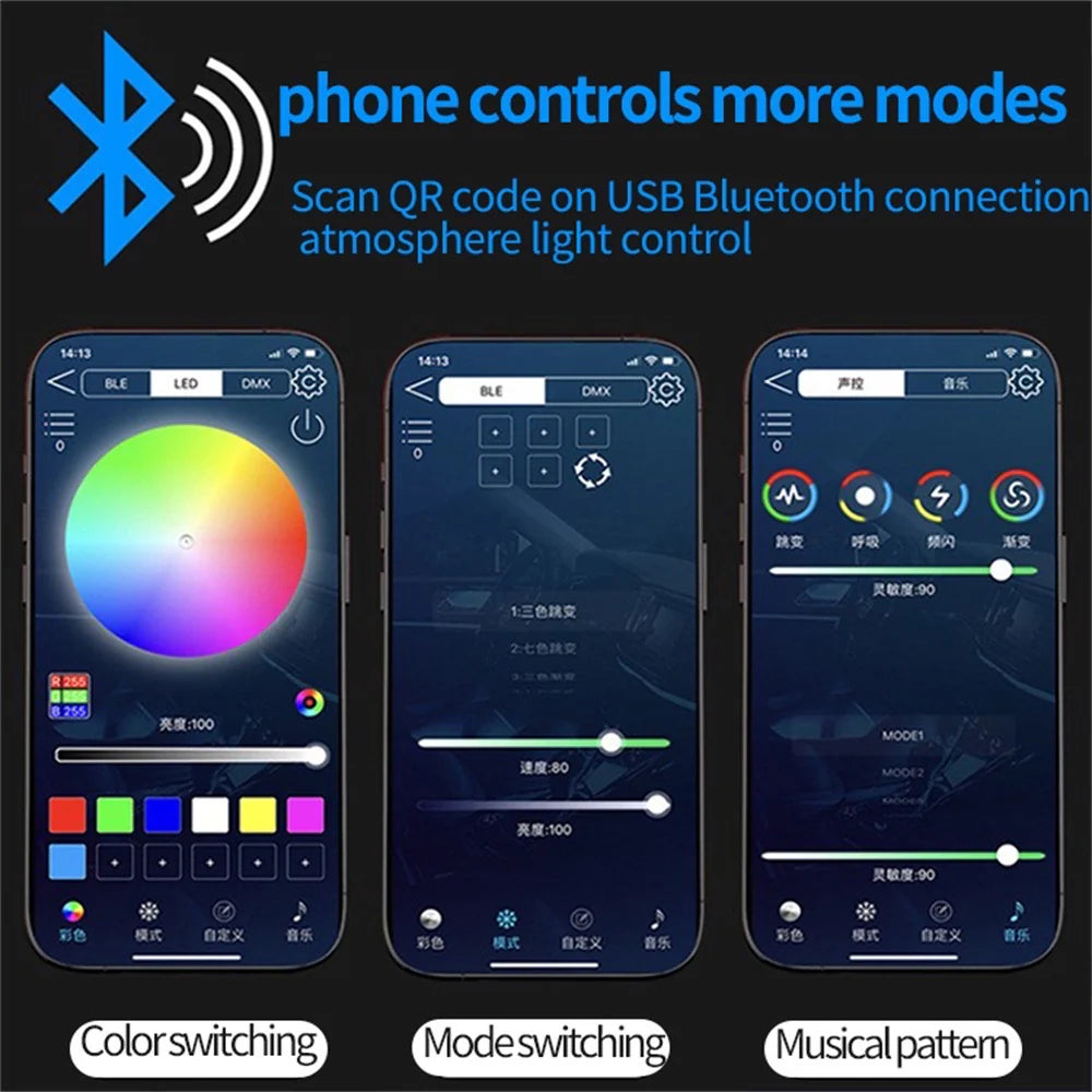 2 PCS Car Dashboard Ambient Light Strip – Premium Quality Interior LED