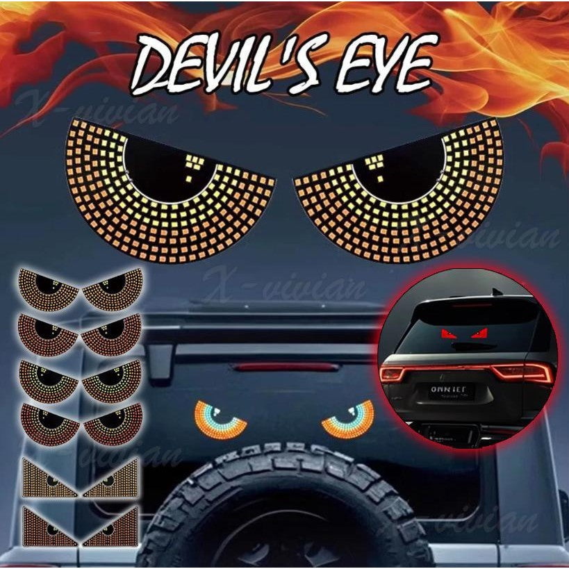 Devil’s Eye LED Car Rear Windshield Light – Animated USB Light | 11 Modes | CrazzyCars.pk