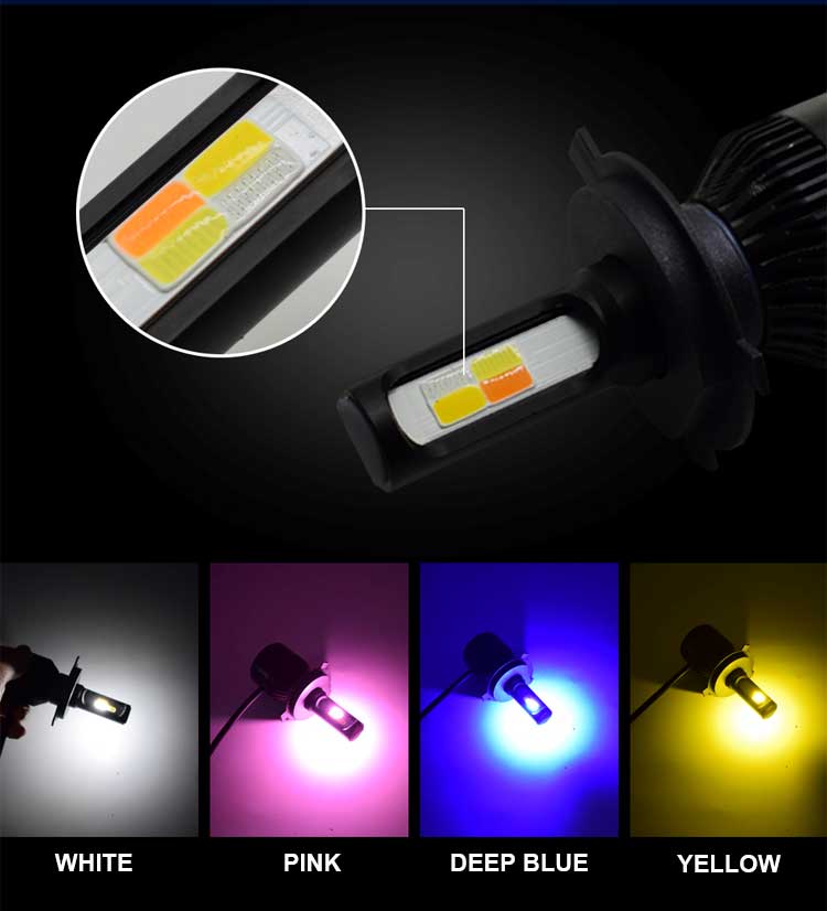 3-Color Switchback Fog LED Light with Flasher (H11) – White, Yellow & Blue – 2 PCS