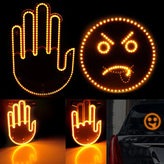Funny Window Hand Gesture LED Light – Car Rear Window Display
