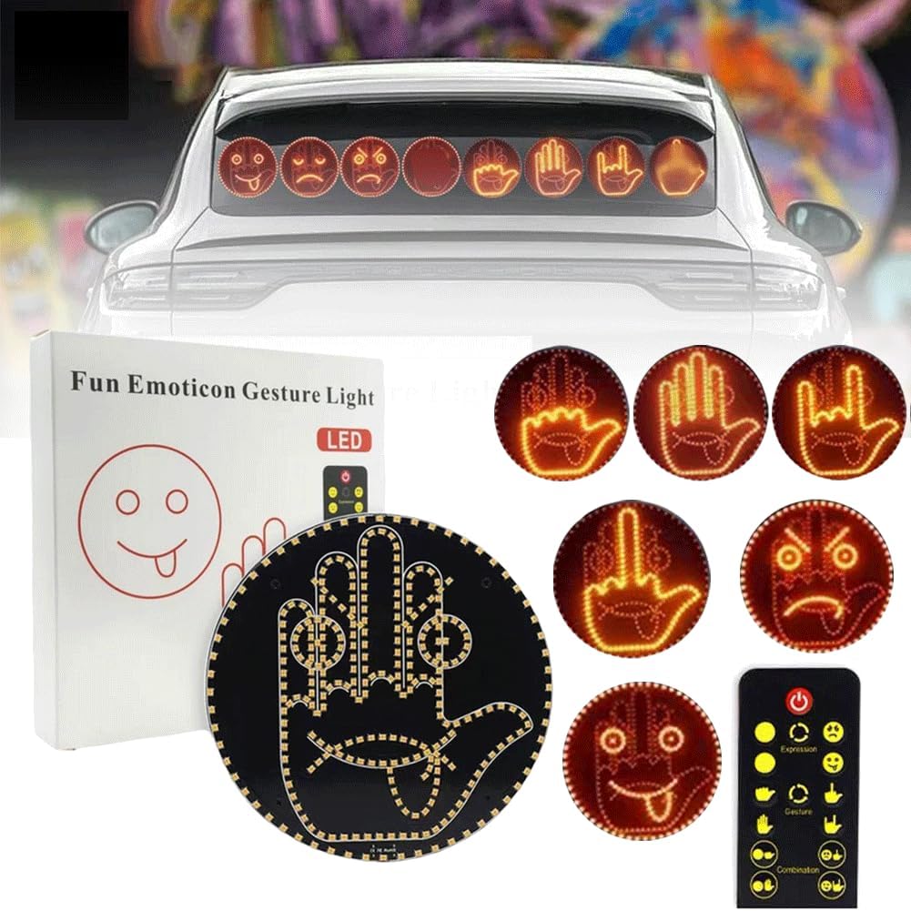 Funny Window Hand Gesture LED Light – Car Rear Window Display