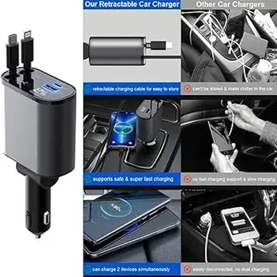 4-in-1 45W Fast Car Charger USB Type-C