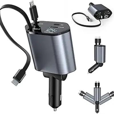 4-in-1 45W Fast Car Charger USB Type-C