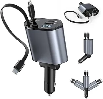 4-in-1 45W Fast Car Charger USB Type-C