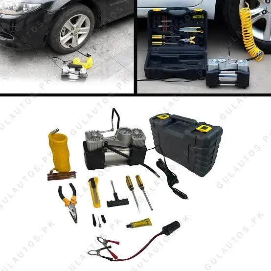 Air Compressor Dual Cylinder Full Kit With Box Auto Inflator Pump