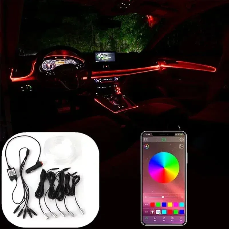 Car Interior Ambient Lights 5 Point Dashboard + Doors