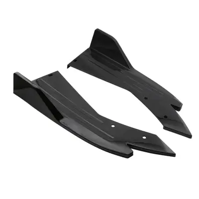 Black car front bumper splitter with dimensions, compatible with Honda Toyota Suzuki Hyundai models