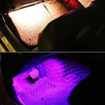 LED sole atmosphere lamp with 5050 chips, 12V, multi-color options, 3M adhesive for car interior lighting