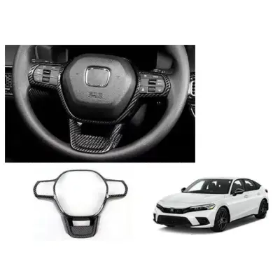 Honda Civic 11th Gen 2022–2026 Carbon Fiber Steering Wheel Trim — Honda Civic 11th Gen (2022–Present) accessories
