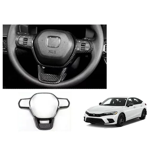 Honda Civic 11th Gen 2022-2026 Carbon Fiber Steering Wheel Trim Pakistan – CrazzyCars.pk