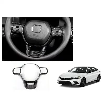 Honda Civic 11th Gen 2022–2026 Carbon Fiber Steering Wheel Trim – Buy Online Pakistan | CrazzyCars.pk