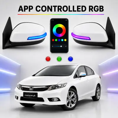 Civic Rebirth Side Mirror RGB Indicator – Buy Online Pakistan | CrazzyCars.pk