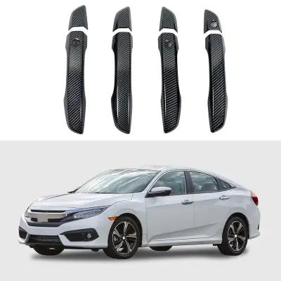 Carbon fiber car side mirror cover with sleek aerodynamic design for Honda Toyota Suzuki Hyundai
