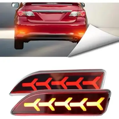 Toyota Corolla E140 2008–2013 LED Rear Bumper Reflector Lights – Brake + DRL 3 in 1 — Toyota Corolla E140 (2009–2014) accessories