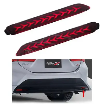 Toyota Corolla E210 Grande / Grande X LED Rear Bumper Reflector Lights – Brake + DRL – Buy Online Pakistan | CrazzyCars.pk