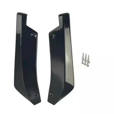 Black car front bumper splitters with carbon fiber side skirts and mounting screws for Honda Toyota Suzuki Hyundai