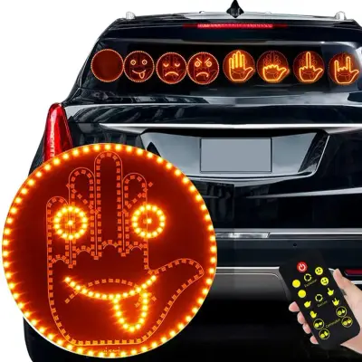 Funny Window Hand Gesture LED Light – Car Rear