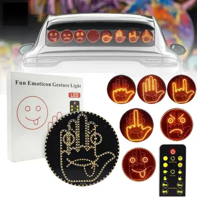 Funny Car LED Hand Gesture Light Rear Window Pakistan – CrazzyCars.pk