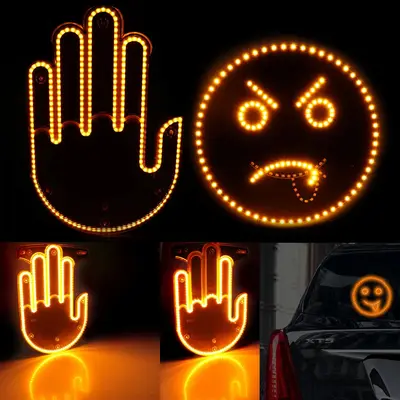 Funny Window Hand Gesture LED Light – Car Rear – Buy Online Pakistan | CrazzyCars.pk