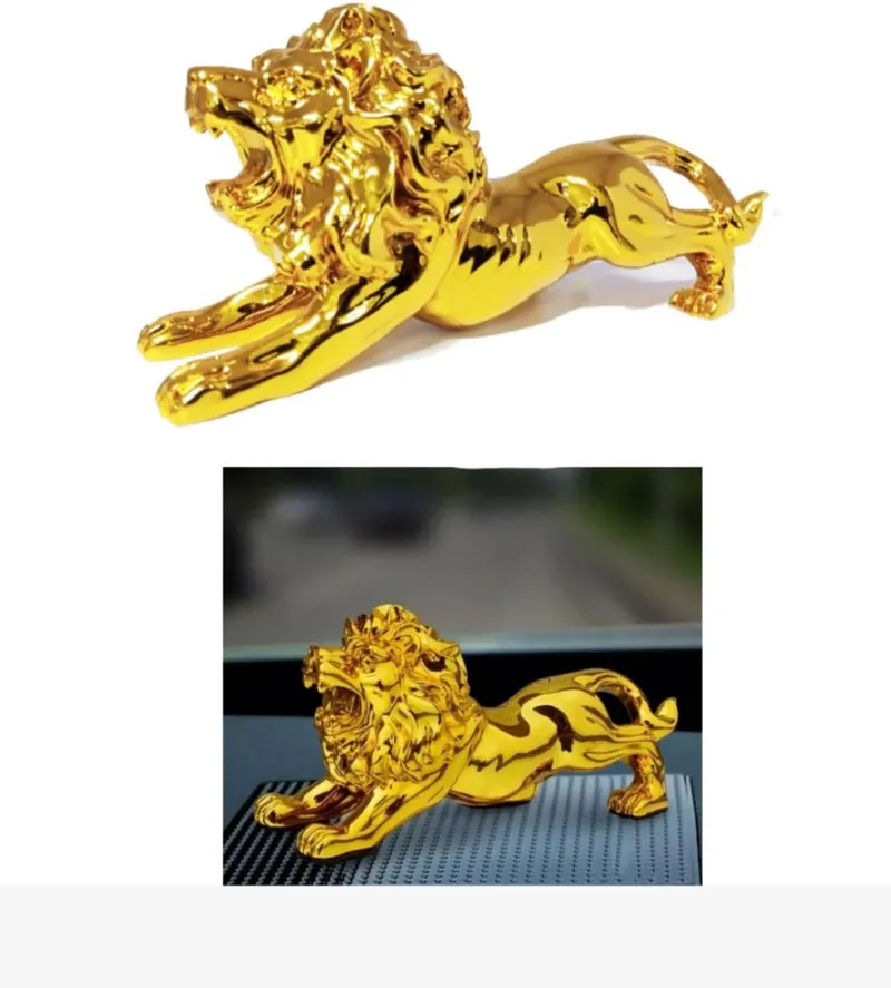 Golden Lion Car Interior Showpiece Dashboard Pakistan – CrazzyCars.pk