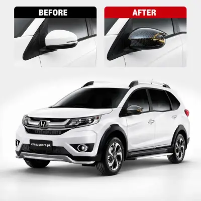 Honda BR-V Batman Style Side Mirror Cover Carbon Fiber