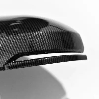 Carbon fiber car side mirror cover with glossy finish, sleek design for Honda Toyota Suzuki Hyundai