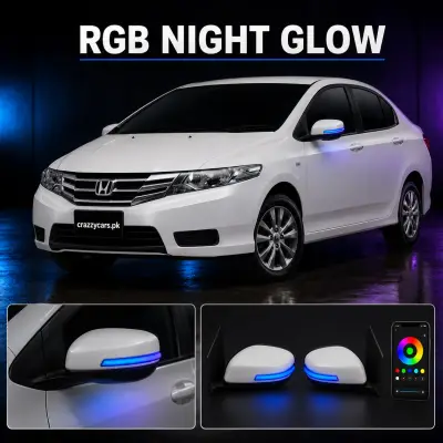 Honda City RGB Side Mirror Indicator (LED Dynamic Mirror Lights) – Buy Online Pakistan | CrazzyCars.pk