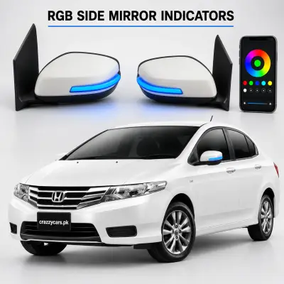Honda City RGB Side Mirror Indicator (LED Dynamic Mirror Lights) – Buy Online Pakistan | CrazzyCars.pk