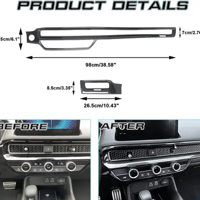 Honda Civic 11th Gen 2022-2026 Carbon Fiber Dashboard Trims 2PCS