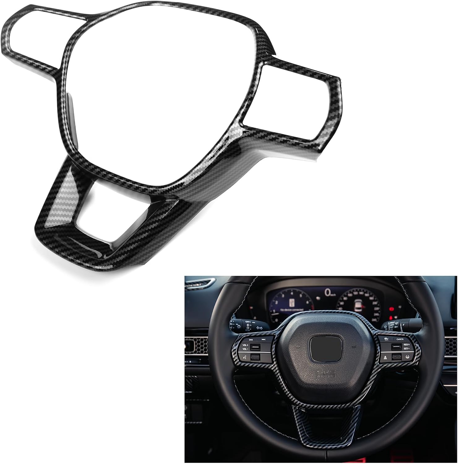 Honda Civic 11th Gen 2022-2026 Carbon Steering Wheel Decorative Trim