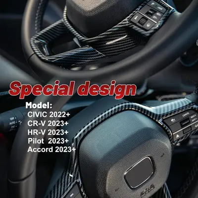 Honda Civic 11th Gen 2022-2026 Carbon Steering Wheel Decorative Trim