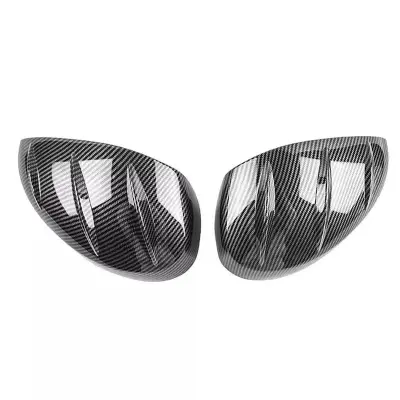 Carbon fiber side mirror covers for car styling, sleek glossy finish, premium auto accessory