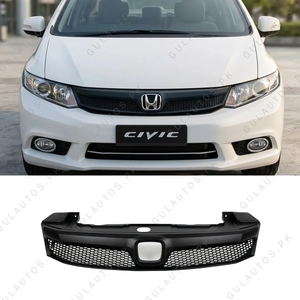Honda Civic Rebirth Front Mesh Grille 2014-2016 Black Fiberglass