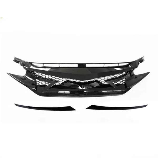 Honda Civic X 2016-2021 Alien Style Front Grille Gloss Black